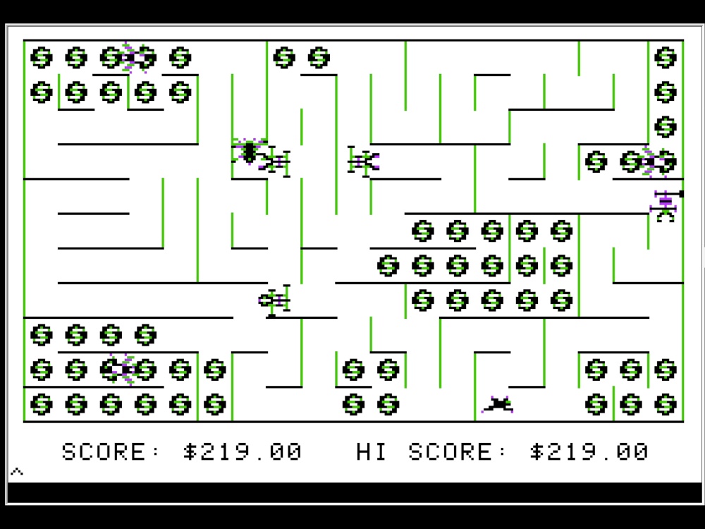 Gameplay of Money Munchers for Apple II